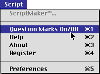 Question Mark Menu